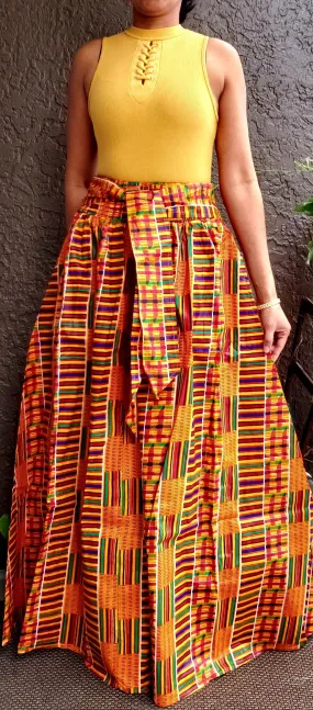 #420 KENTE MAXI SKIRT / FLOOR LENGTH