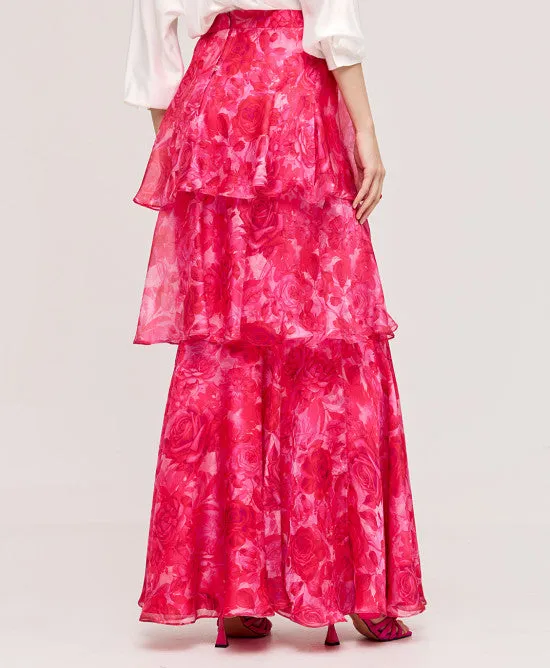 Access Fashion Pink Maxi Ruffle Skirt