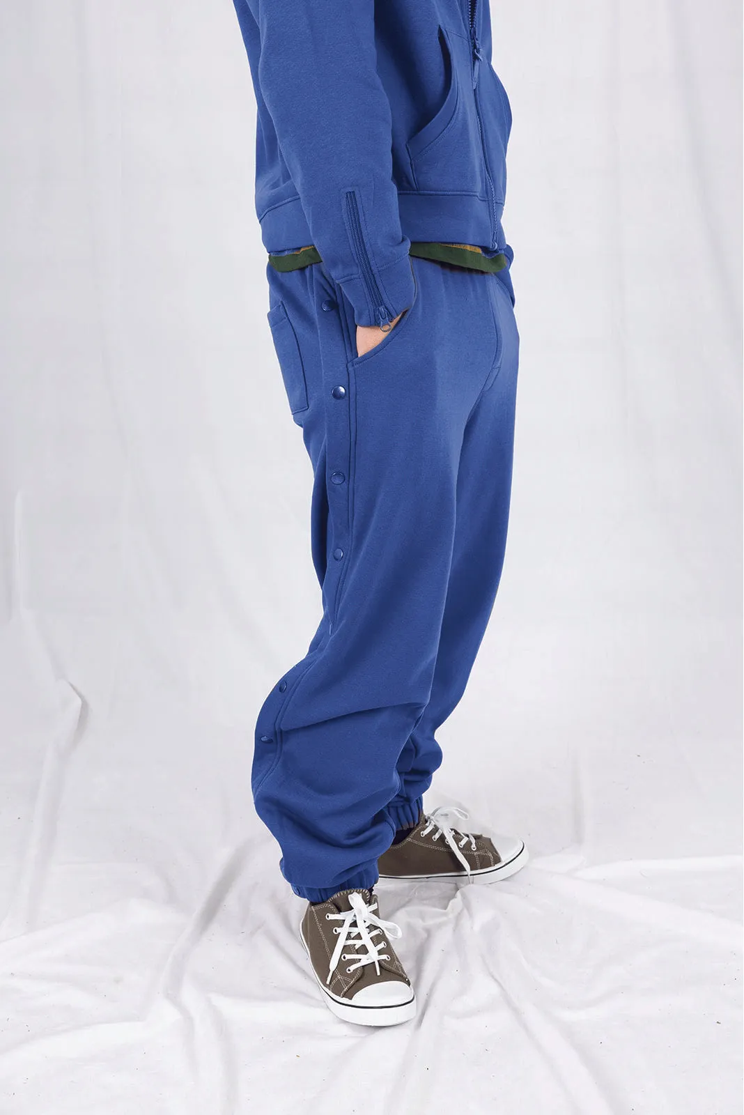 Adaptive Kids Jogger Sweatpants, Adjustable Elastic waist, Full Side Zipper for Easy Undressing