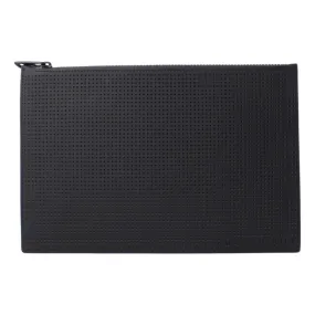 Alexander McQueen Black Leather Perforated Flat Pouch