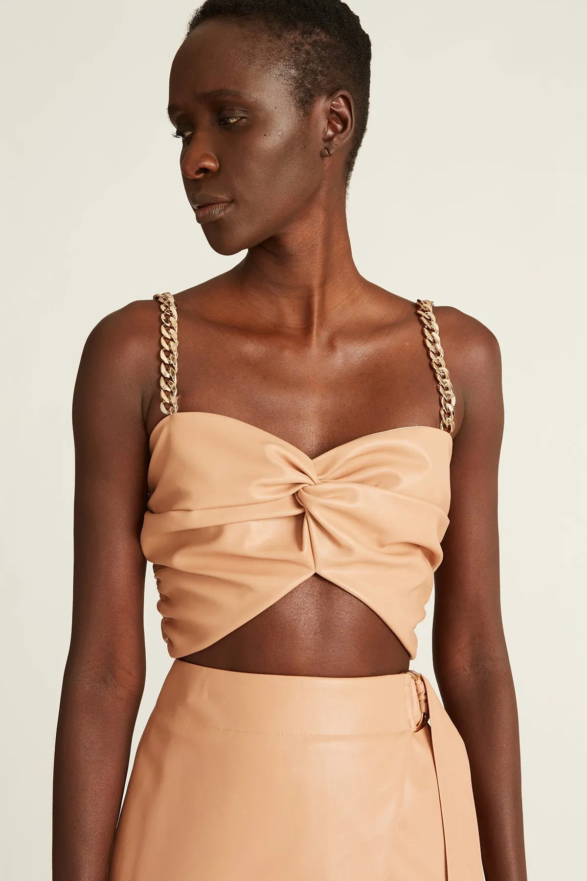 Amari Faux Leather Crop Top