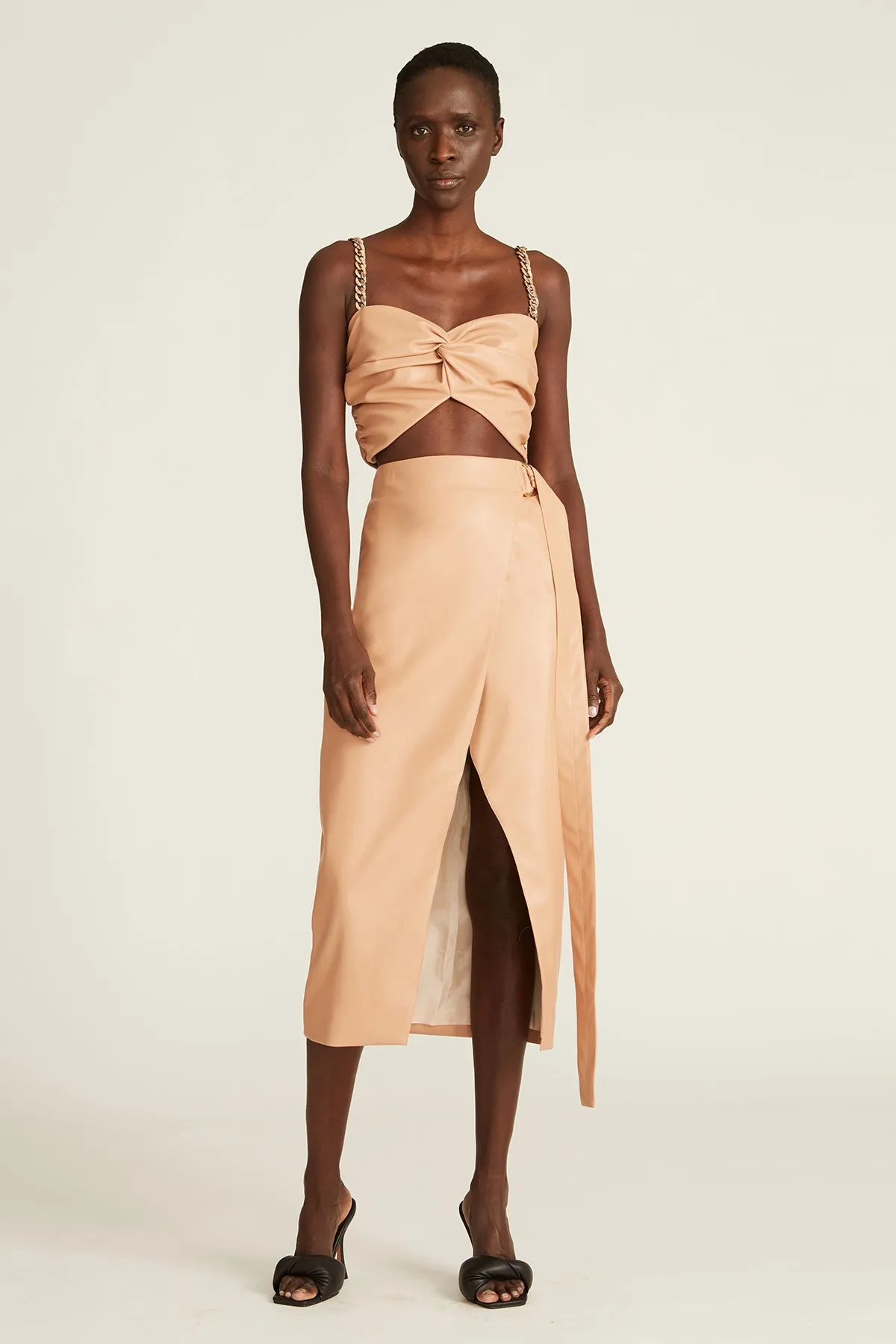 Amari Faux Leather Crop Top