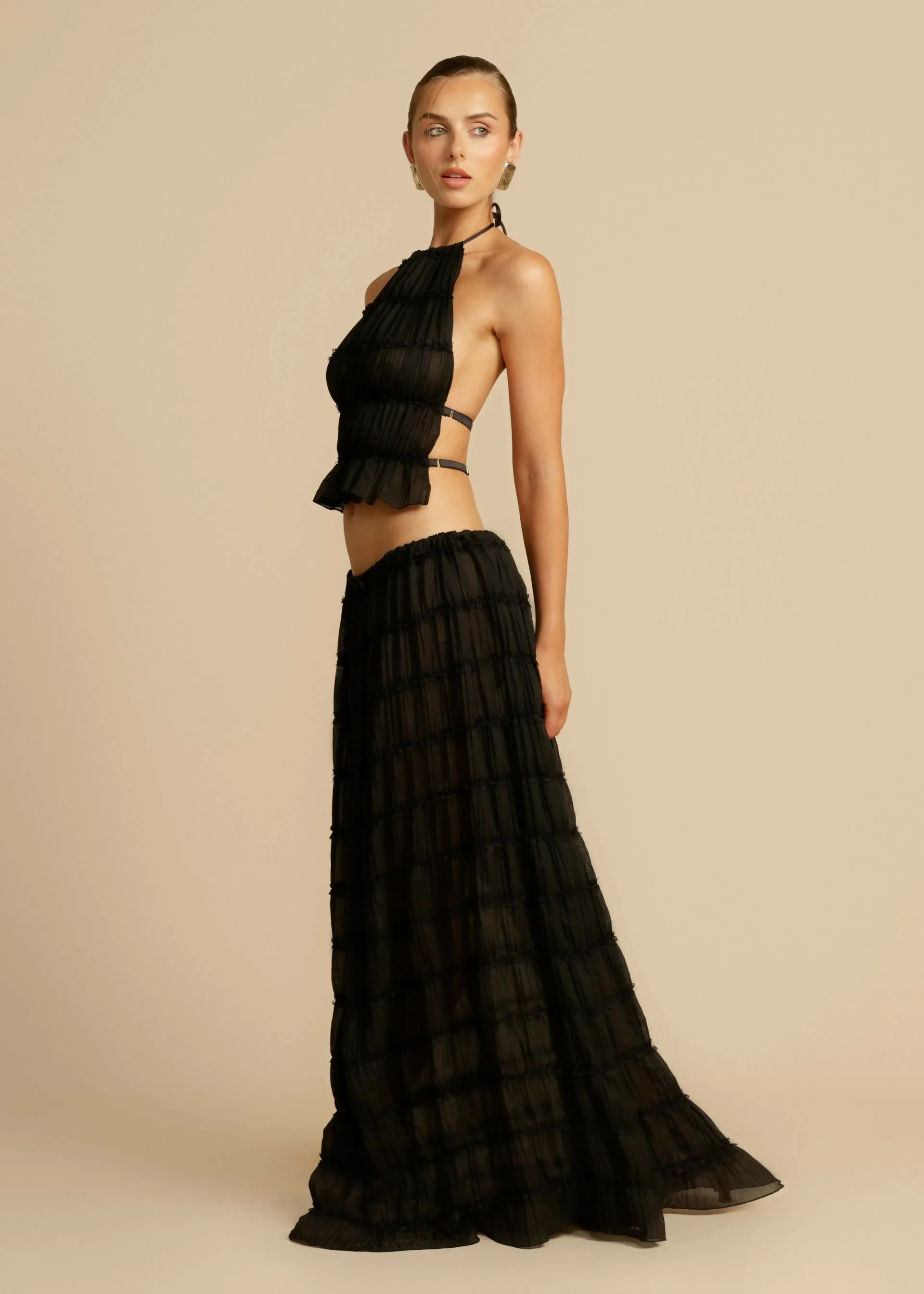 Arcina Ori Juliette Halter and Skirt Set in Black