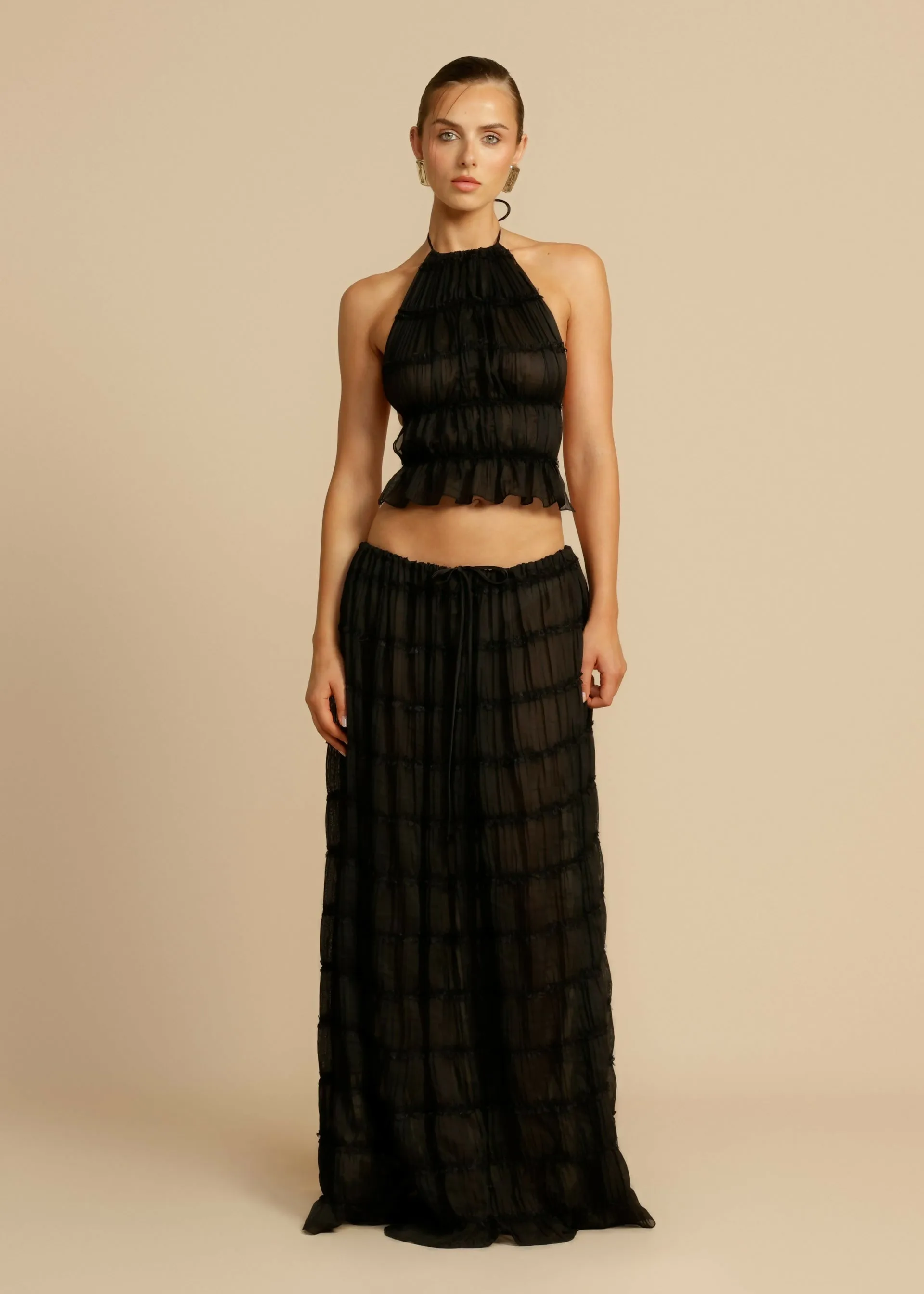 Arcina Ori Juliette Halter and Skirt Set in Black