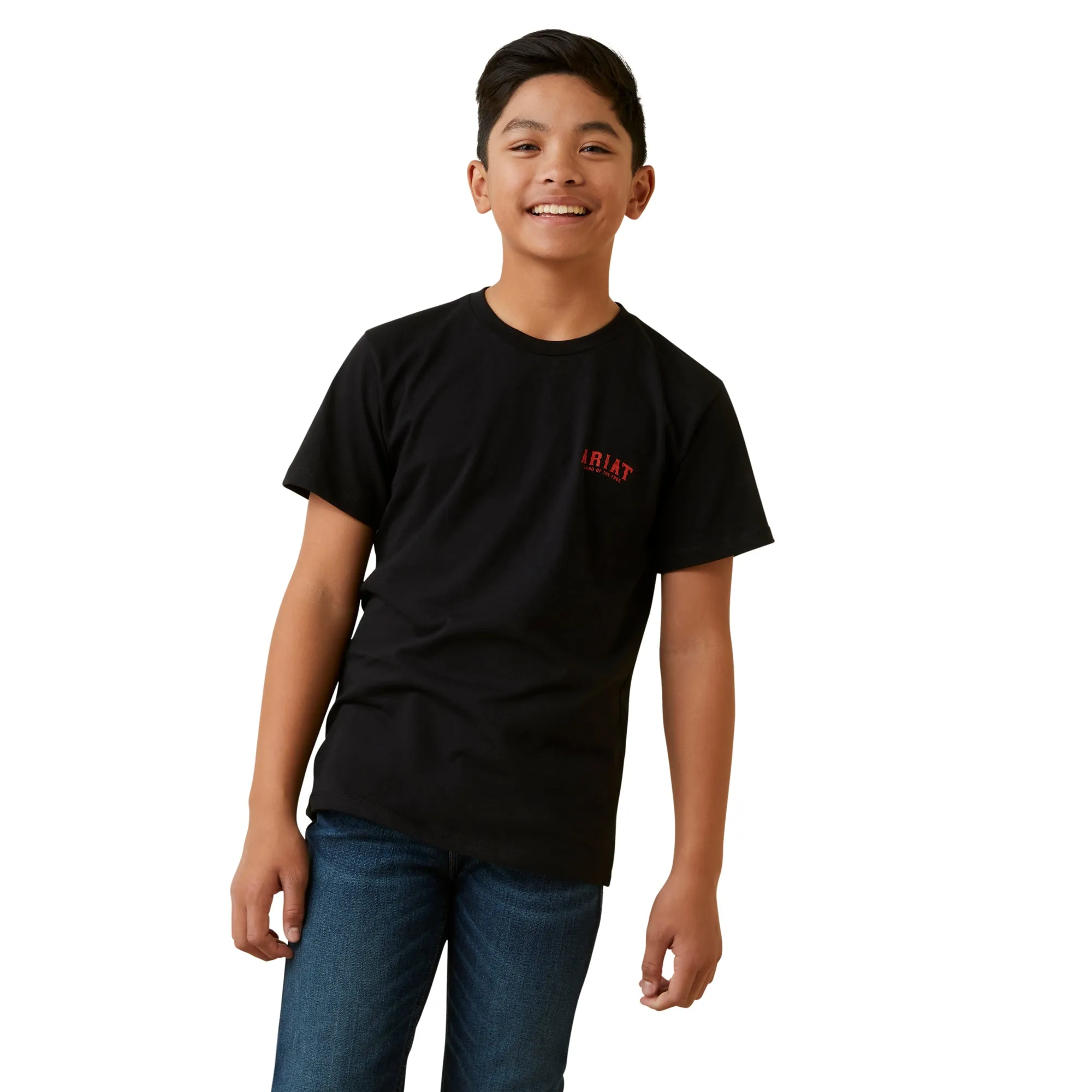 Ariat Youth Ariat Western Vertical Flag T-Shirt, Black