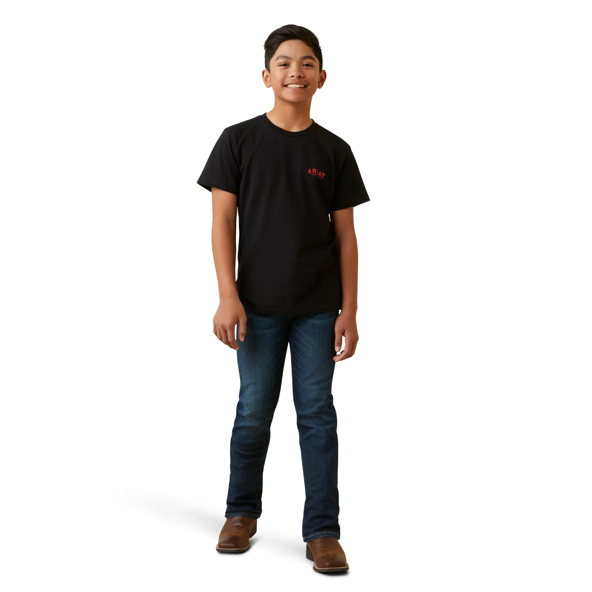 Ariat Youth Ariat Western Vertical Flag T-Shirt, Black