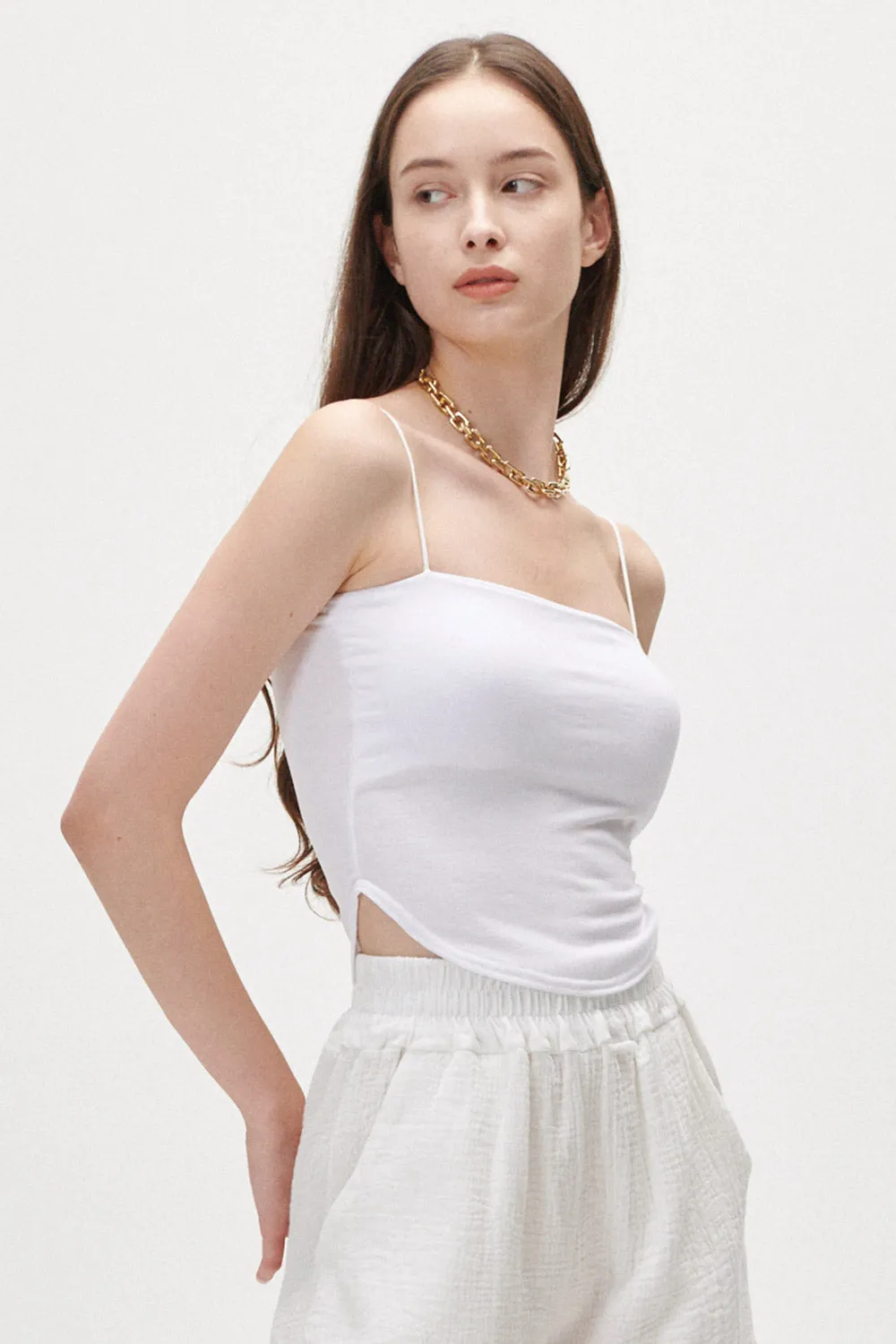 Ashy Curved Hem Cami Top