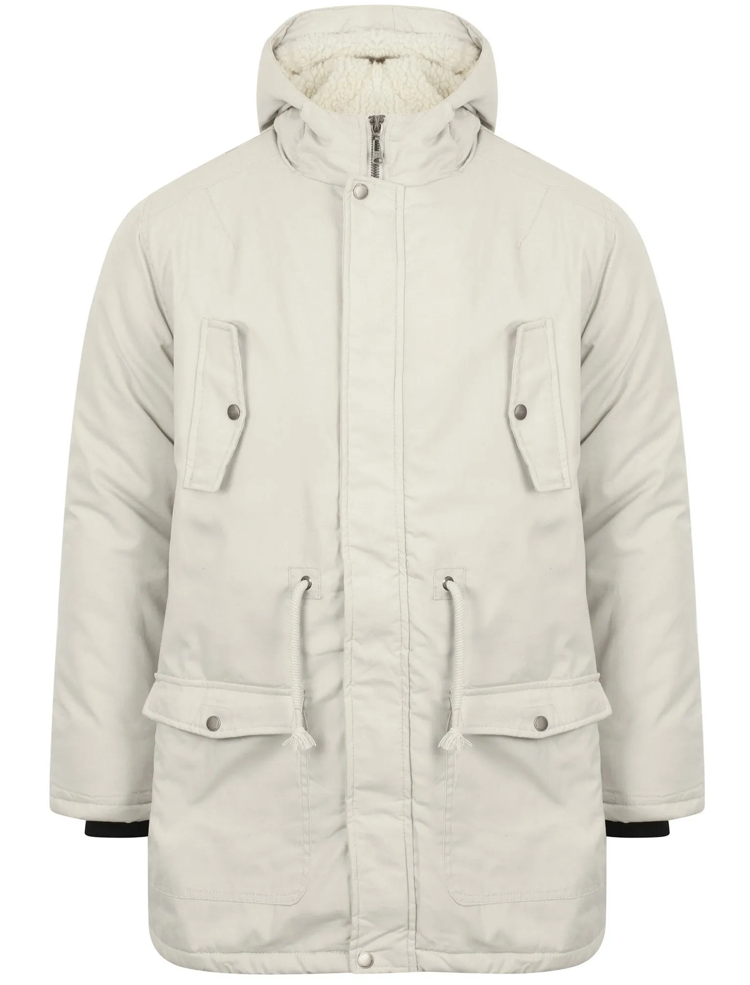 Astrid Borg Lined Hooded Parka Coat In Stone - Tokyo Laundry