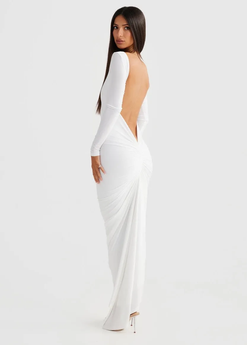 Backless Long Sleeved Maxi Bodycon Dress