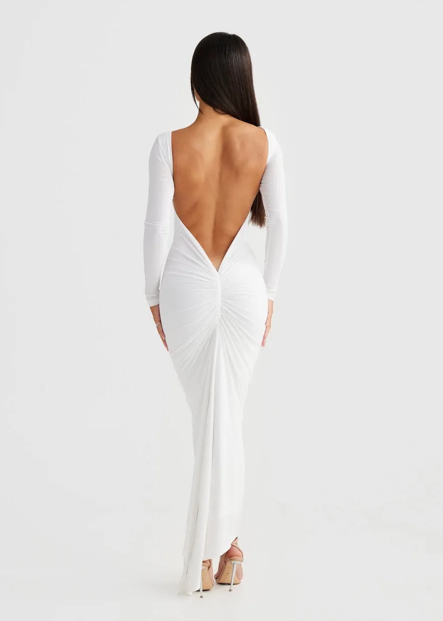 Backless Long Sleeved Maxi Bodycon Dress