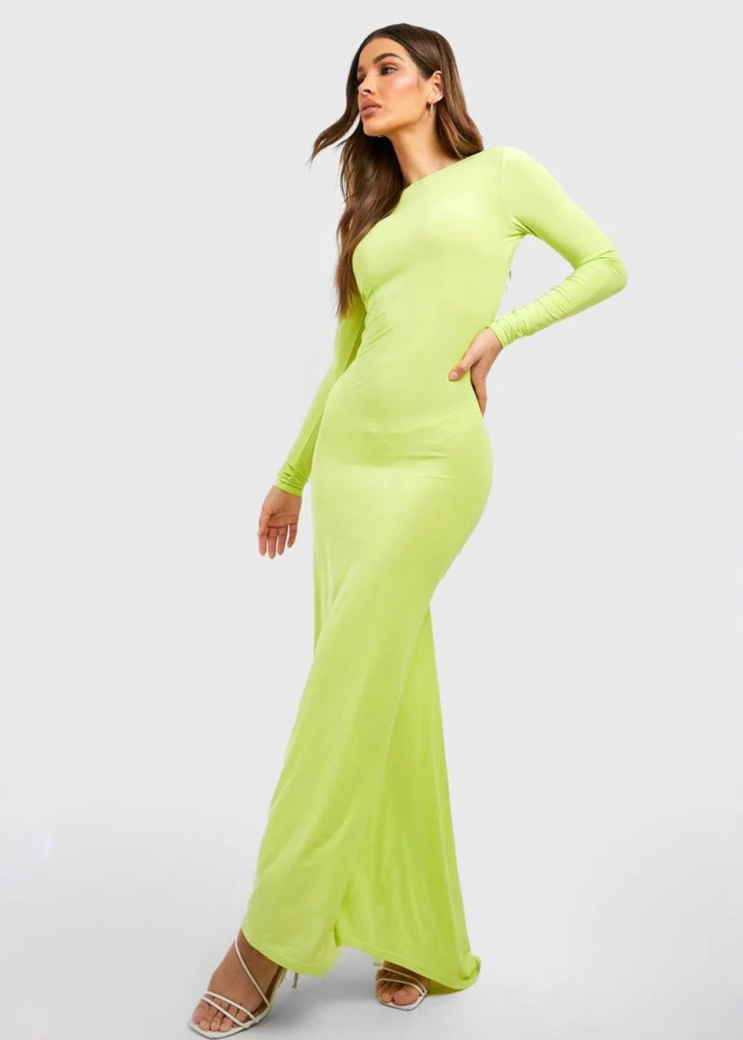 Backless Long Sleeved Maxi Bodycon Dress