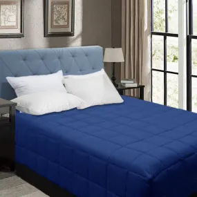 Bamboo Blend Microfiber Box End Quilt Classic Blue Double