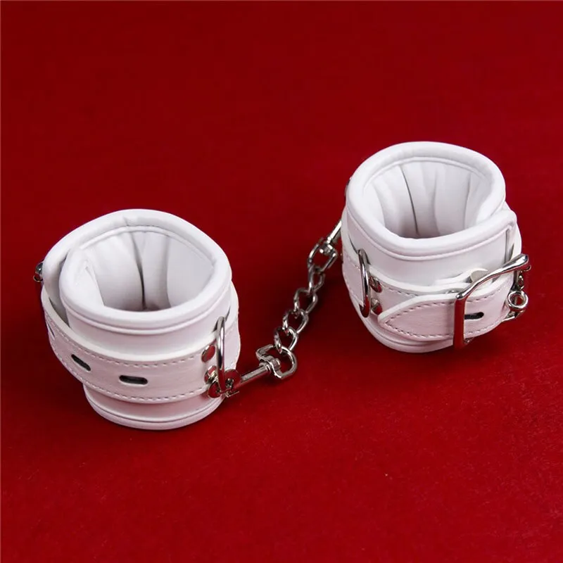 BDSM  White Slave Hand Ankle Cuffs