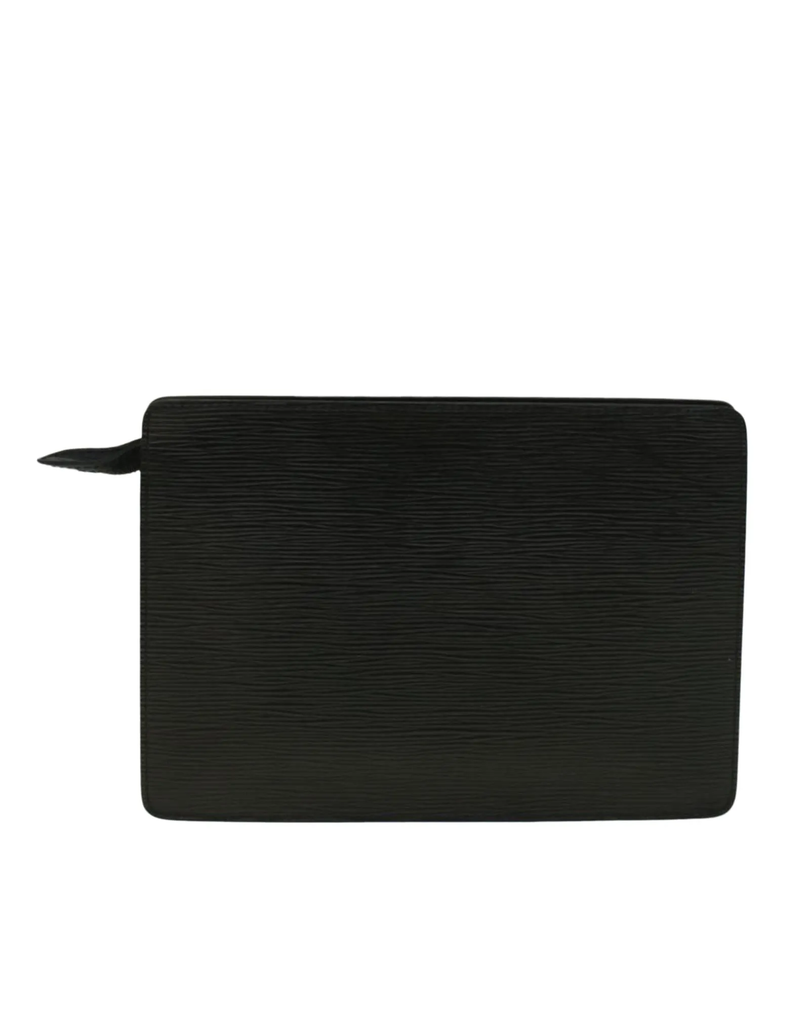 Black Epi Leather Clutch Bag with Authenticity Seal