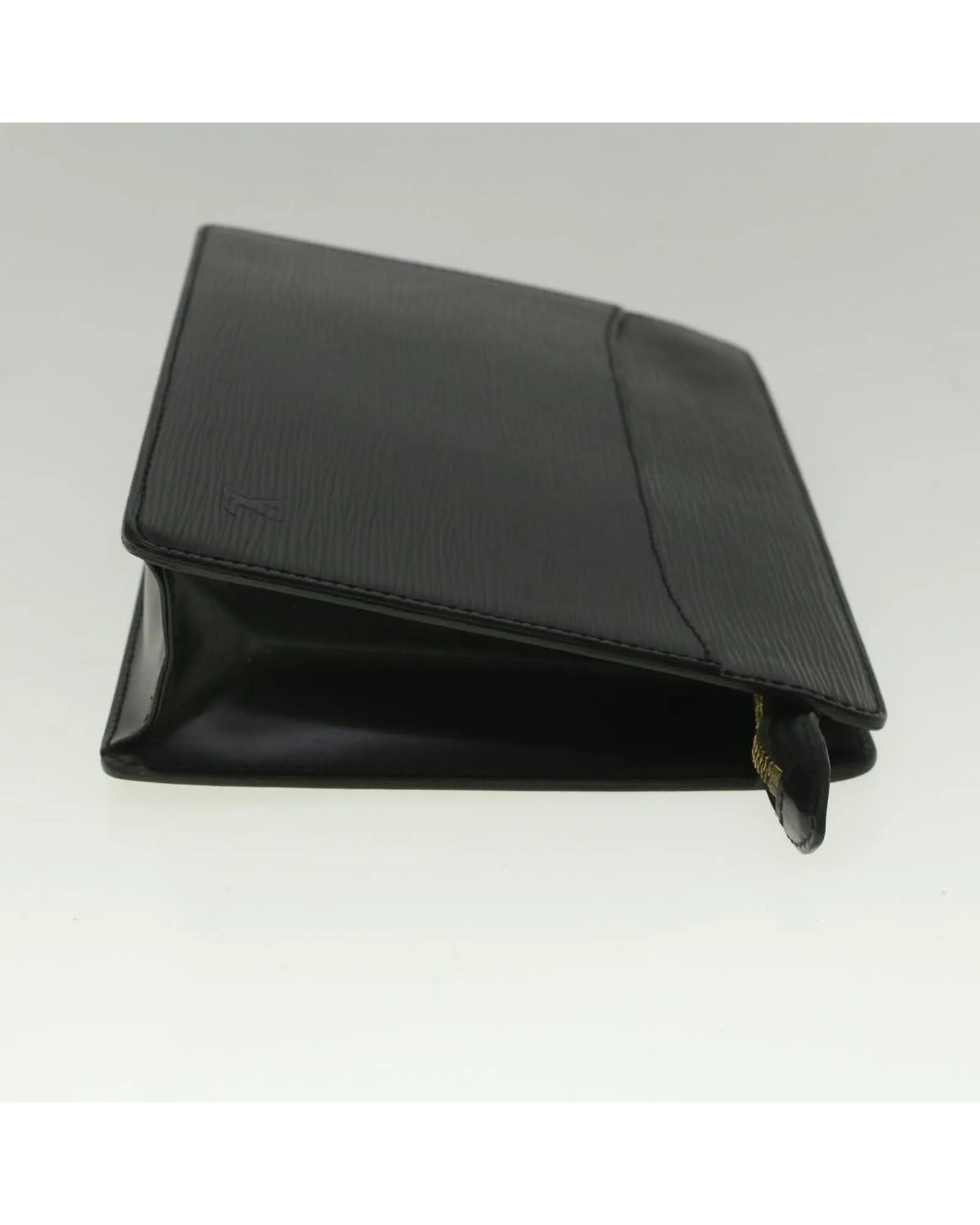 Black Epi Leather Clutch Bag with Authenticity Seal