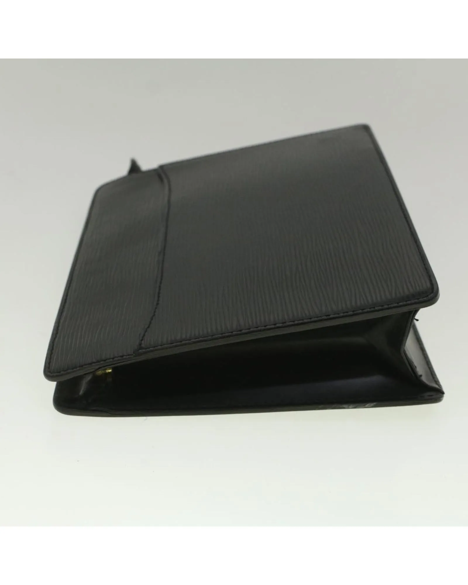 Black Epi Leather Clutch Bag with Authenticity Seal