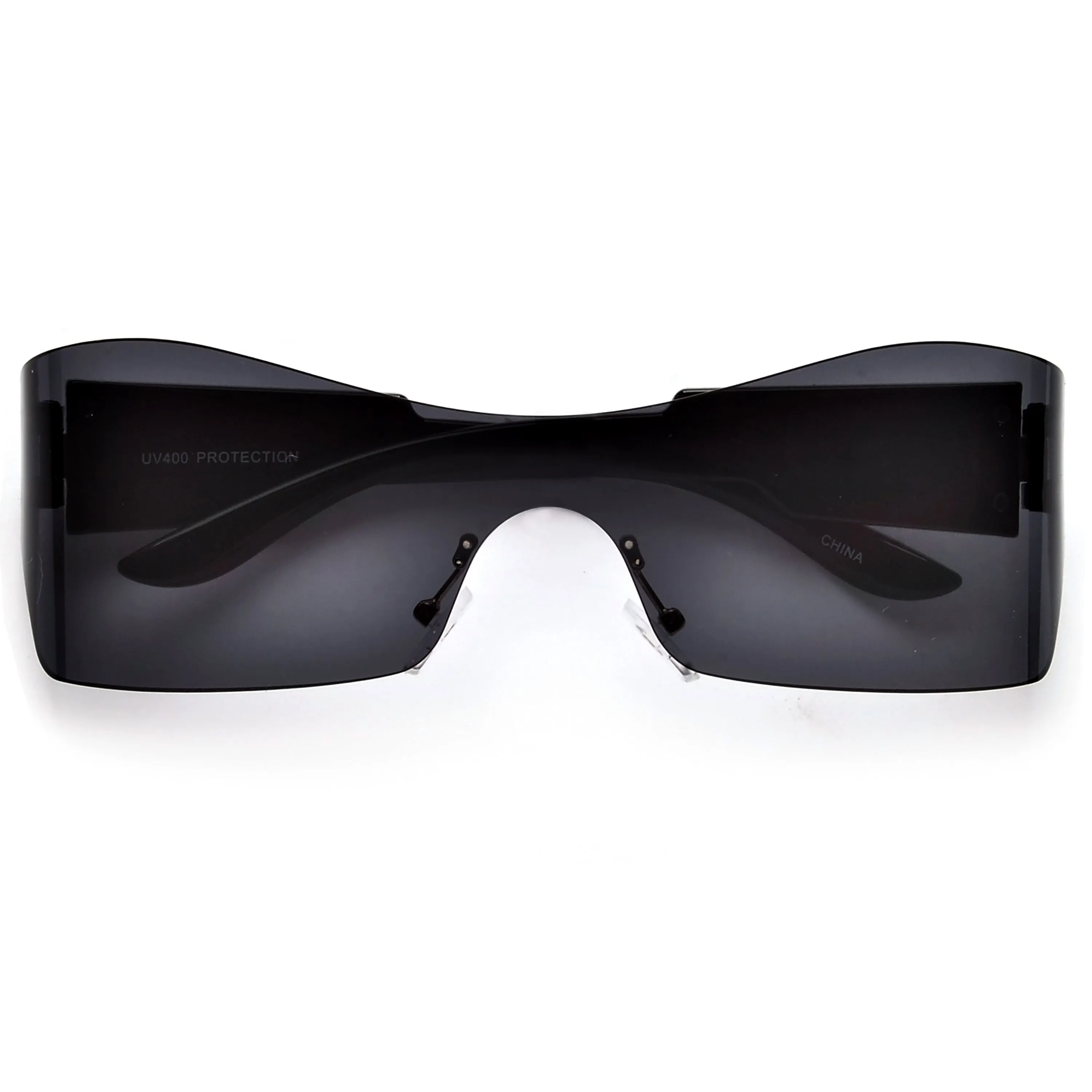 Bold Futuristic Vibe Rimless Shield Sunnies