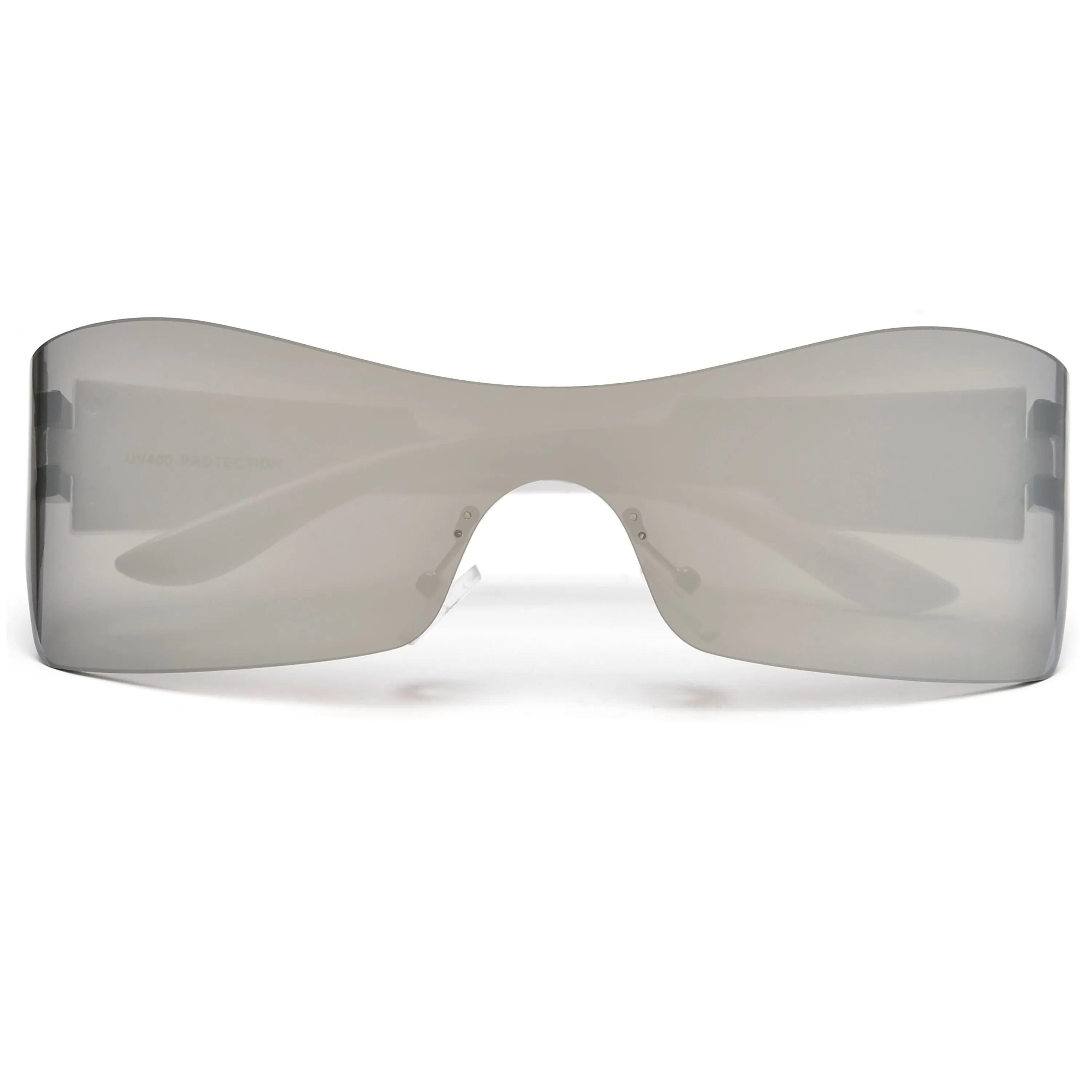 Bold Futuristic Vibe Rimless Shield Sunnies