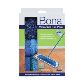 Bona AX0003496 Cleaning and Dusting Pad Pack, 15 in L, 4 in W, Microfiber Cloth