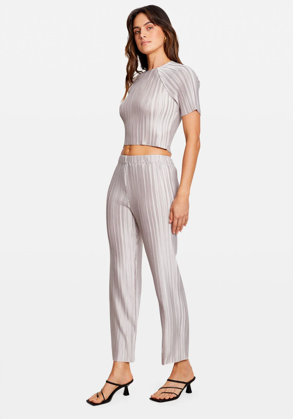 BOX PLEAT STRAIGHT PANT PLATINUM