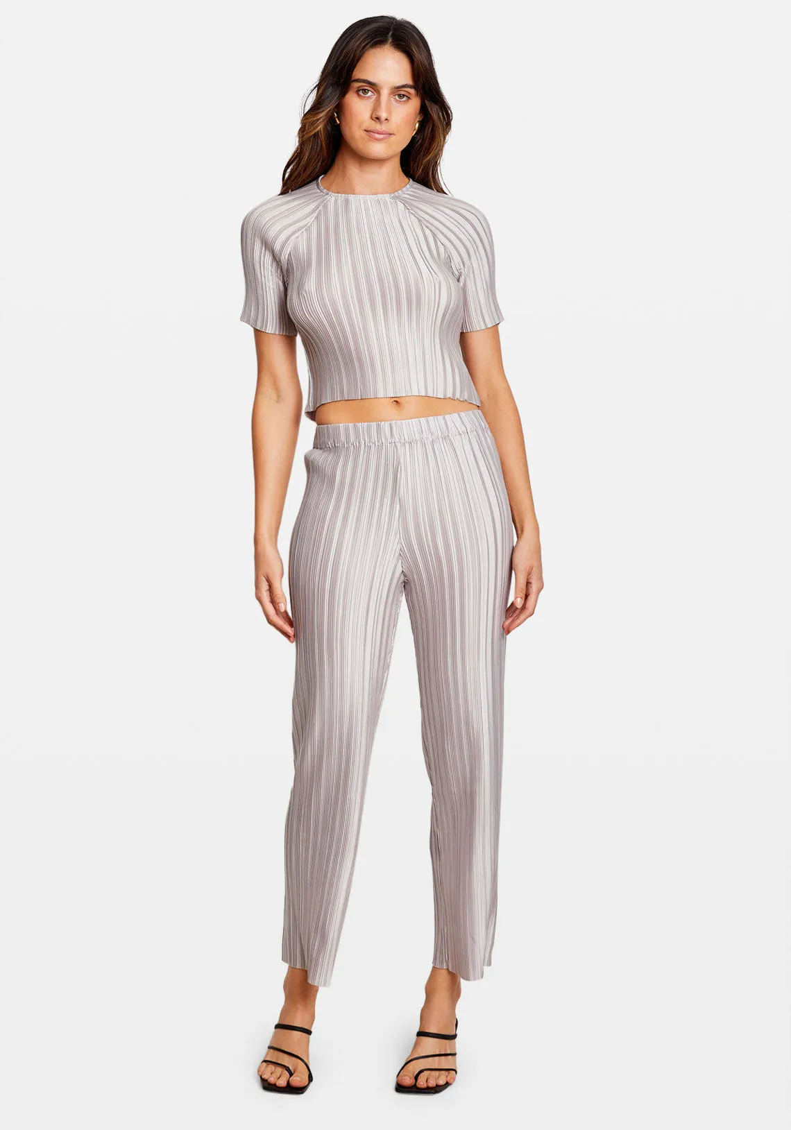 BOX PLEAT STRAIGHT PANT PLATINUM