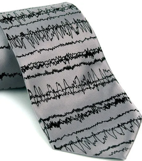 Brainwaves Necktie, EEG Print. Insomnia Tie