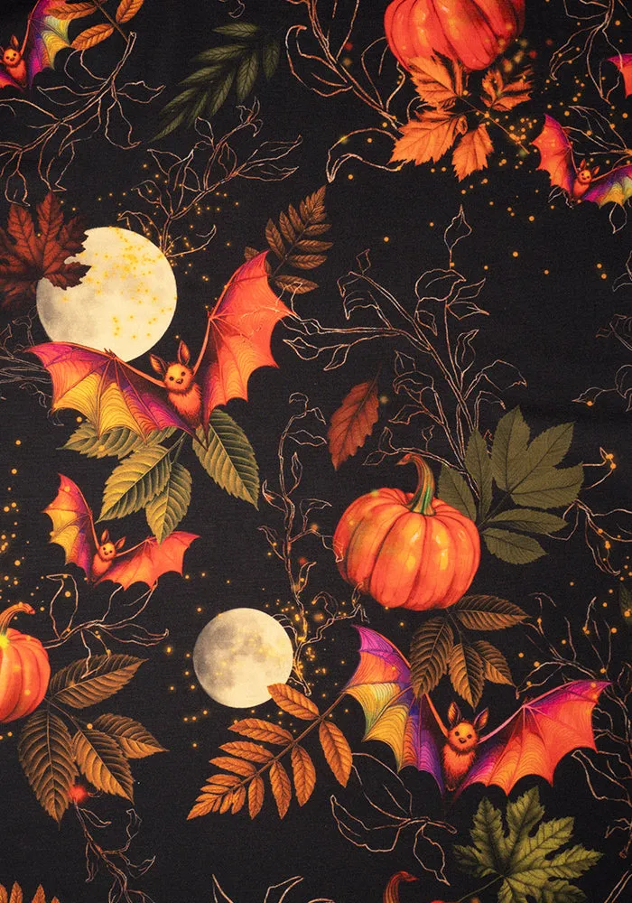 Bram Pumpkins & Bat Print Midi Dress