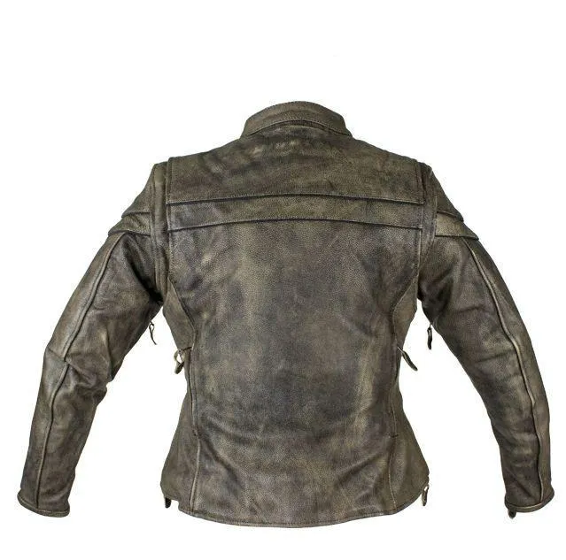 Brown Leather Concealed Carry Leather Jacket, MJ796-12-DL