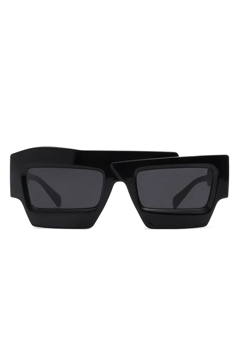 Brynden - Futuristic Square Irregular Flat Top Two-Tone Sunglasses