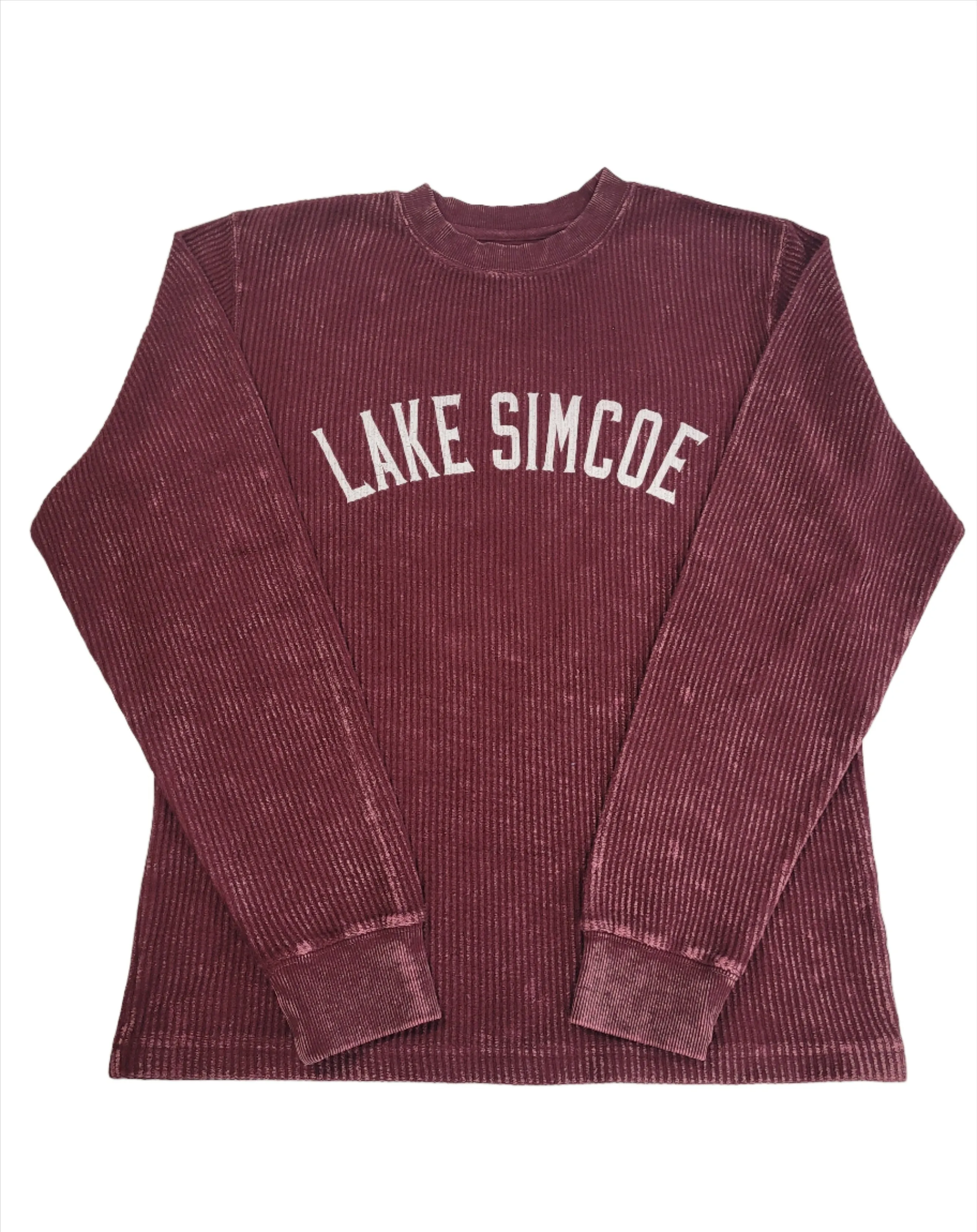 Burgundy Ribbed “Lake Simcoe” Muskoka Sweatshirt