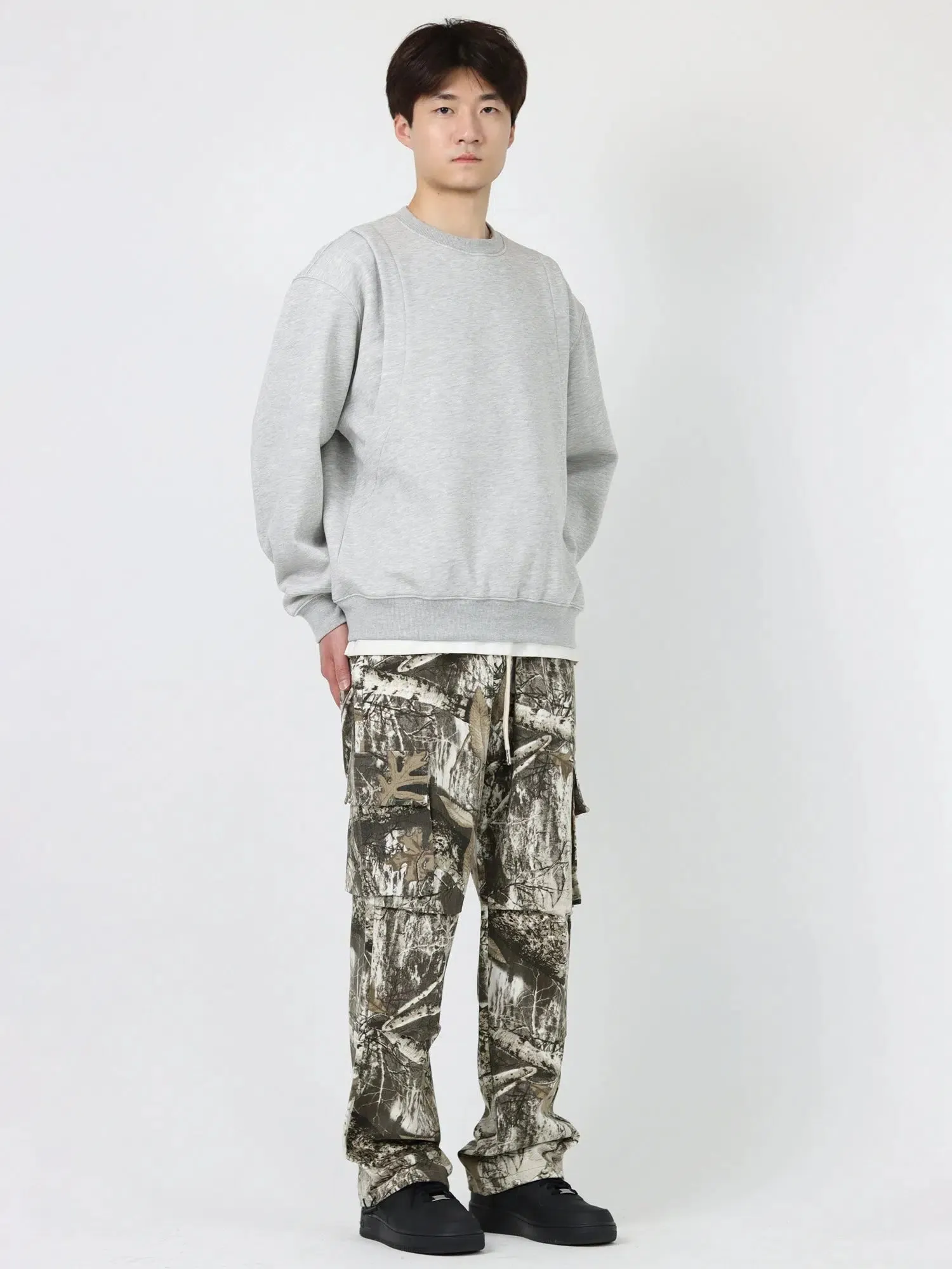 Camouflage Cargo Pants with Drawstring