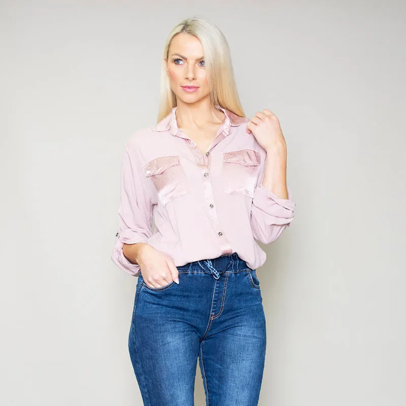 Carrie Pocket Shirt (Rose)