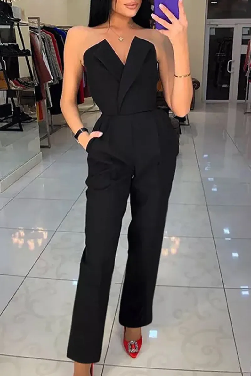 Casual Solid Solid Color Regular Jumpsuits(3 Colors)