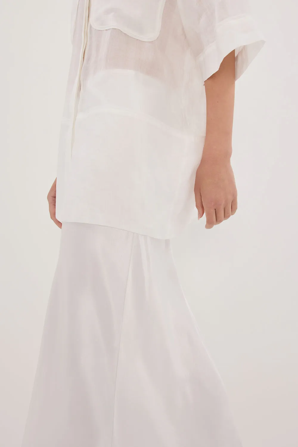 CHARLI WHITE SATIN MAXI SKIRT