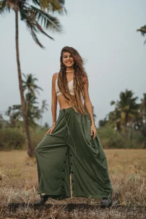 Convertible Maxi Skirt Palazzo Pants Olive