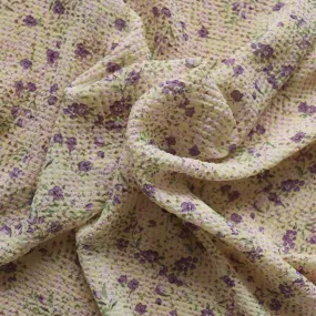 Crinkle Chiffon - Country Garden - Lilac & Green - SALE