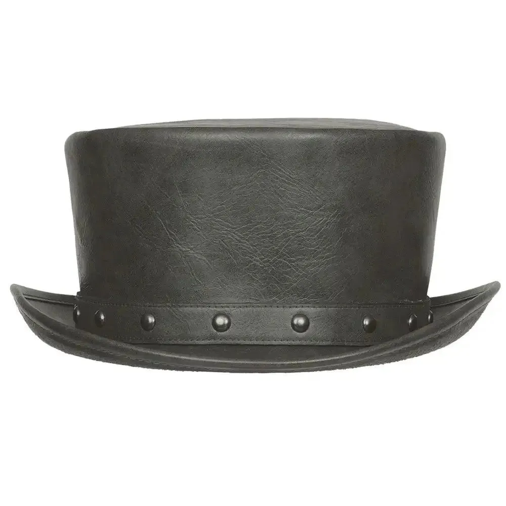 Deadwood Trading Brimstone - Faux Leather Deadman Steampunk Top Hat