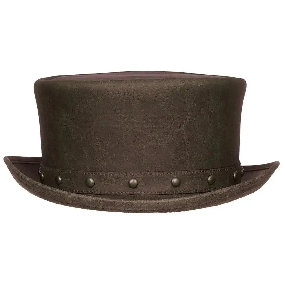 Deadwood Trading Brimstone - Faux Leather Deadman Steampunk Top Hat