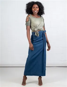 Denim Wrap Skirt