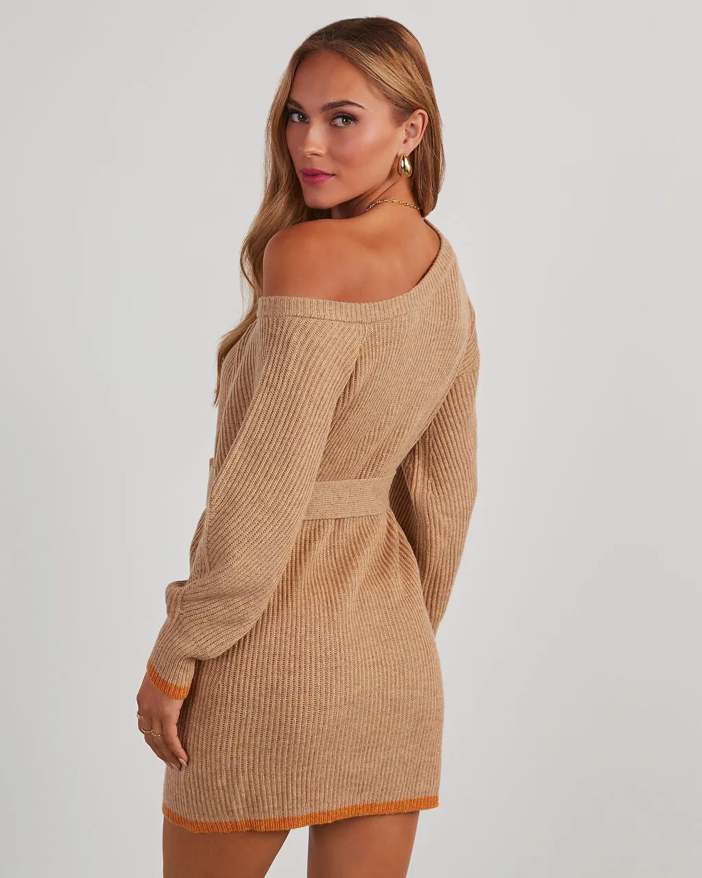 Dennis Off The Shoulder Mini Sweater Dress