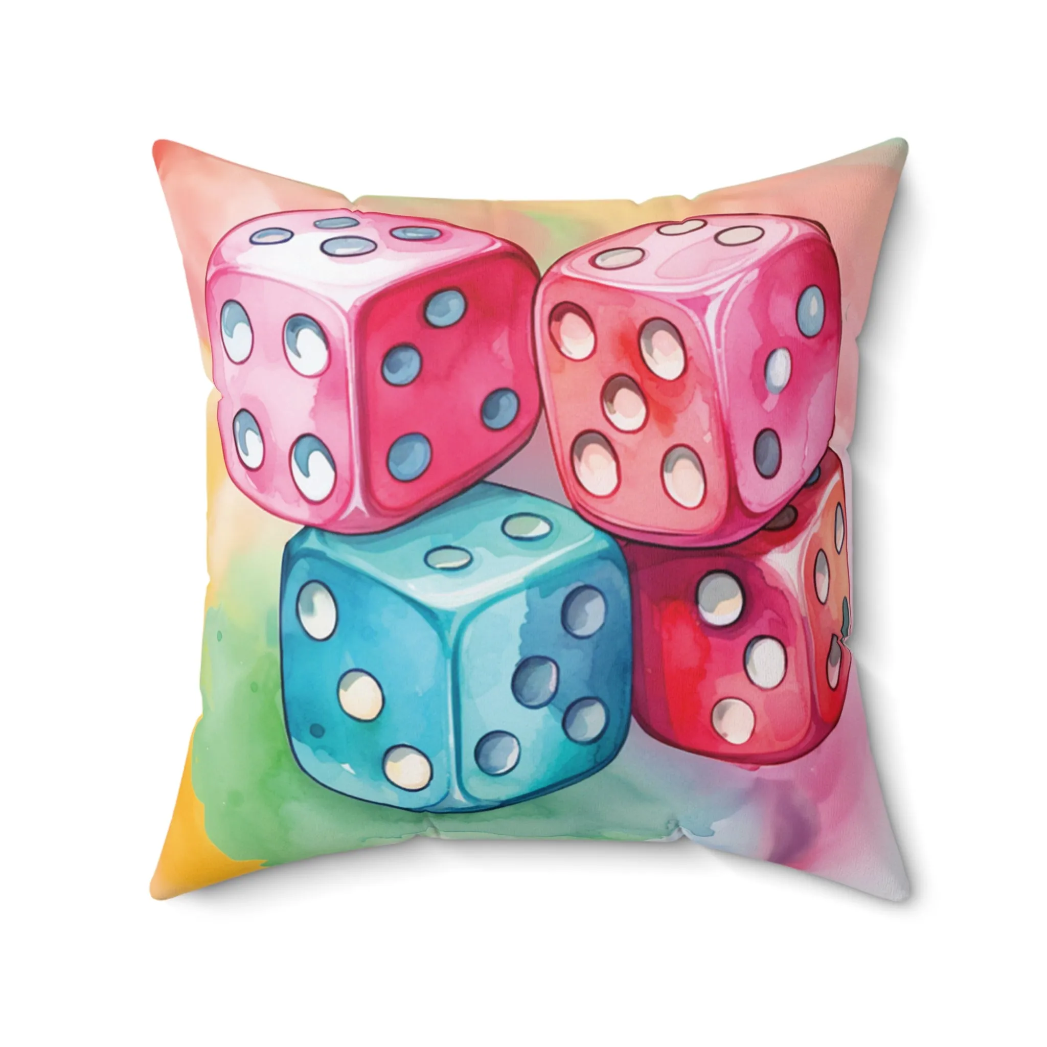 Dice Cushion, Polyester Square Cushion, Christmas cushion