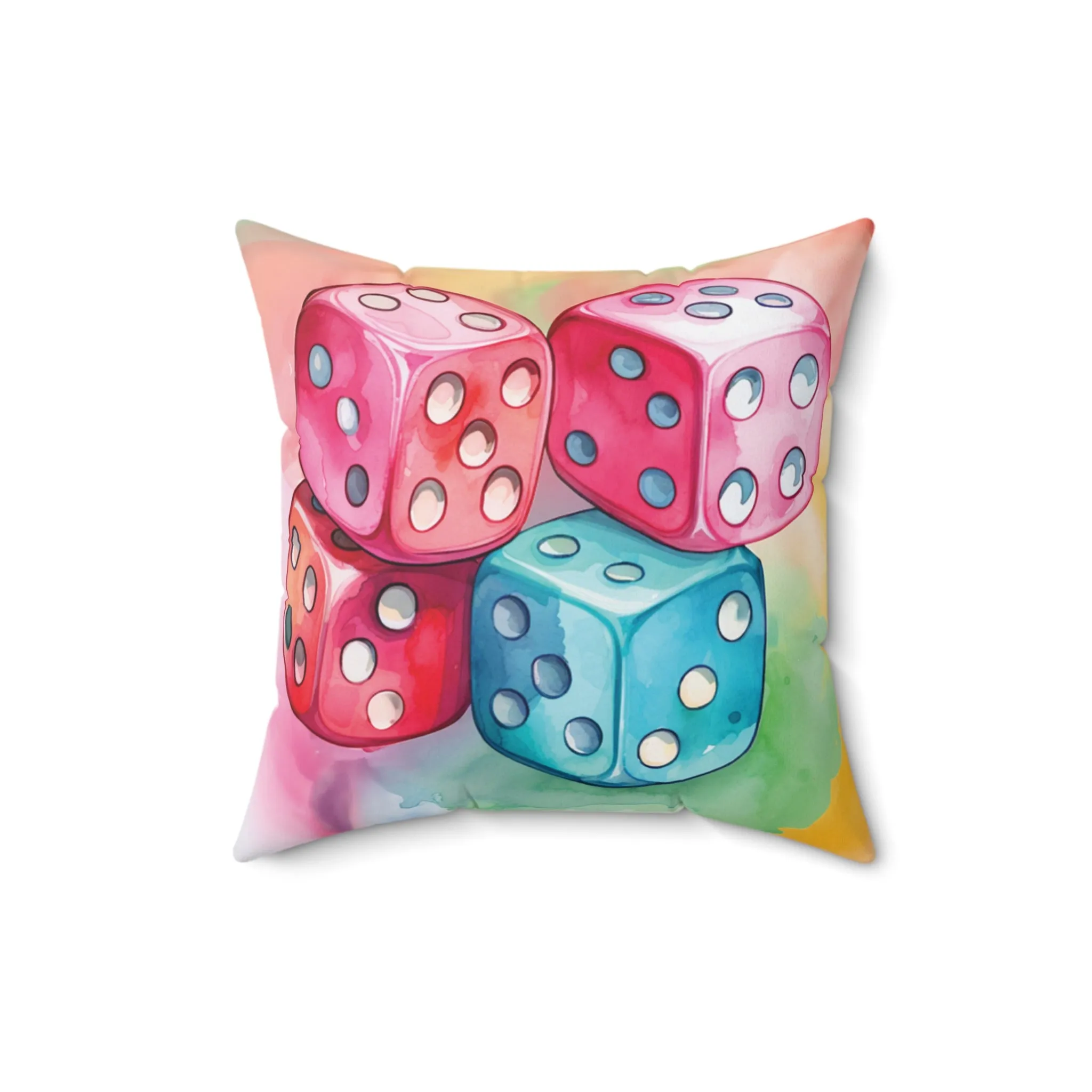 Dice Cushion, Polyester Square Cushion, Christmas cushion