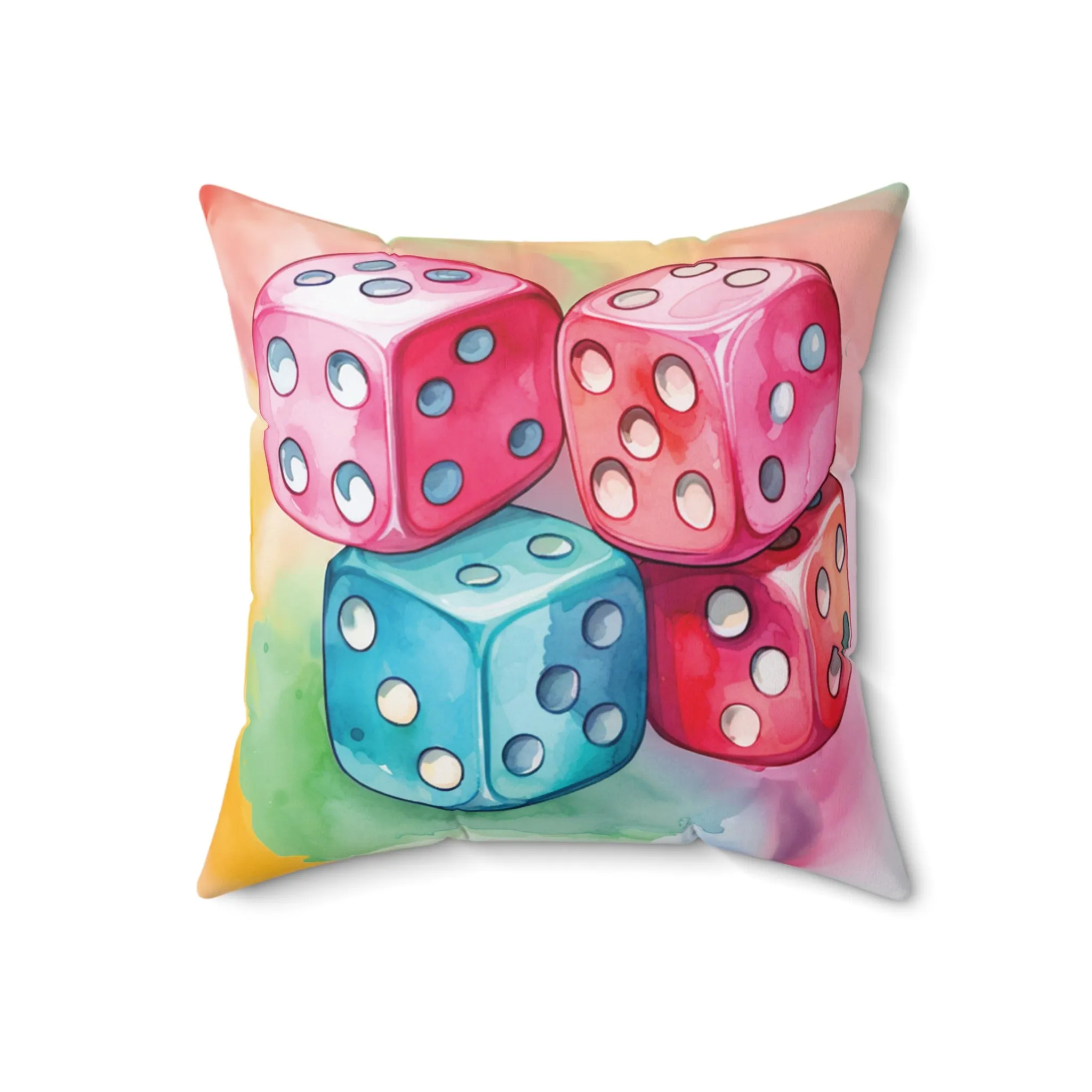 Dice Cushion, Polyester Square Cushion, Christmas cushion