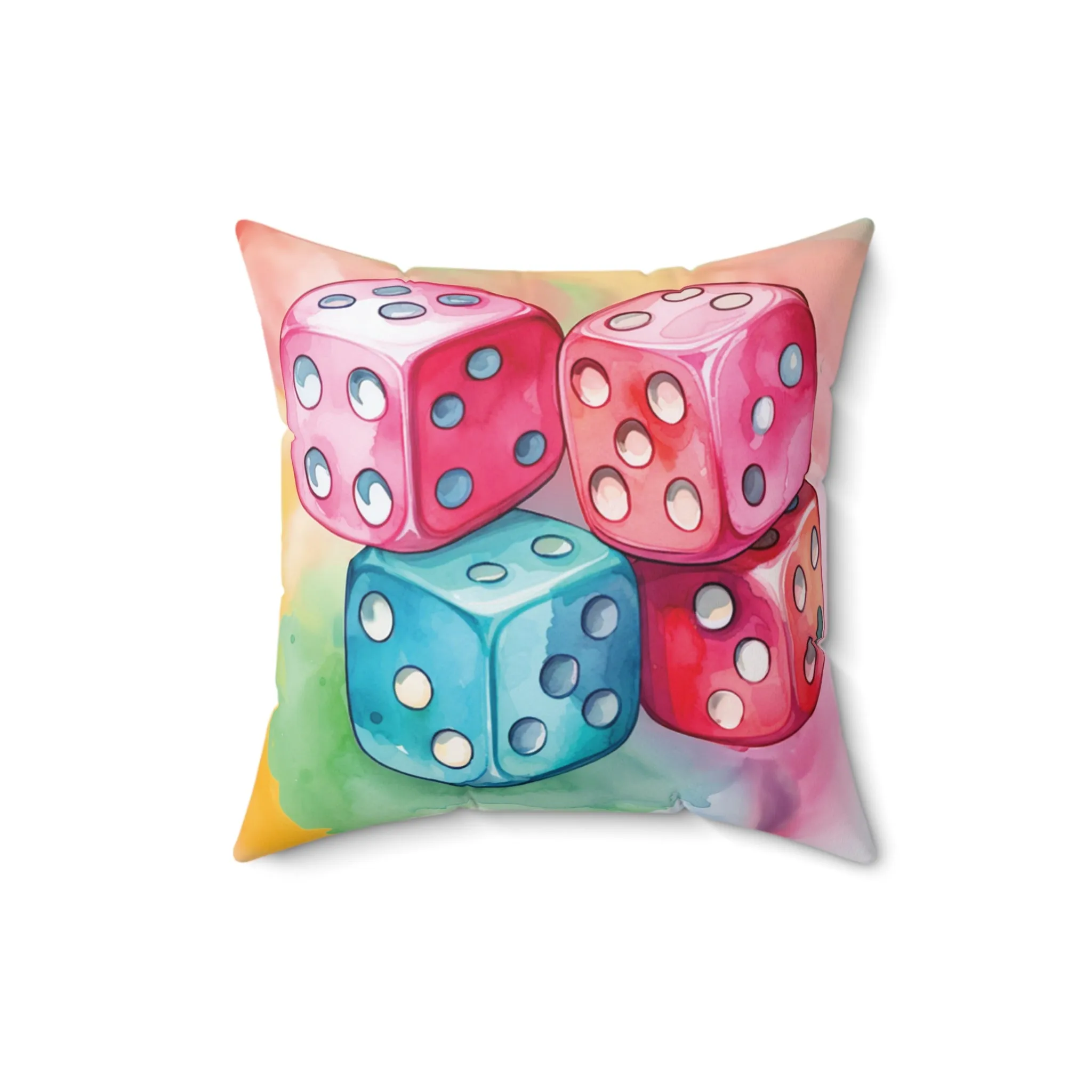 Dice Cushion, Polyester Square Cushion, Christmas cushion