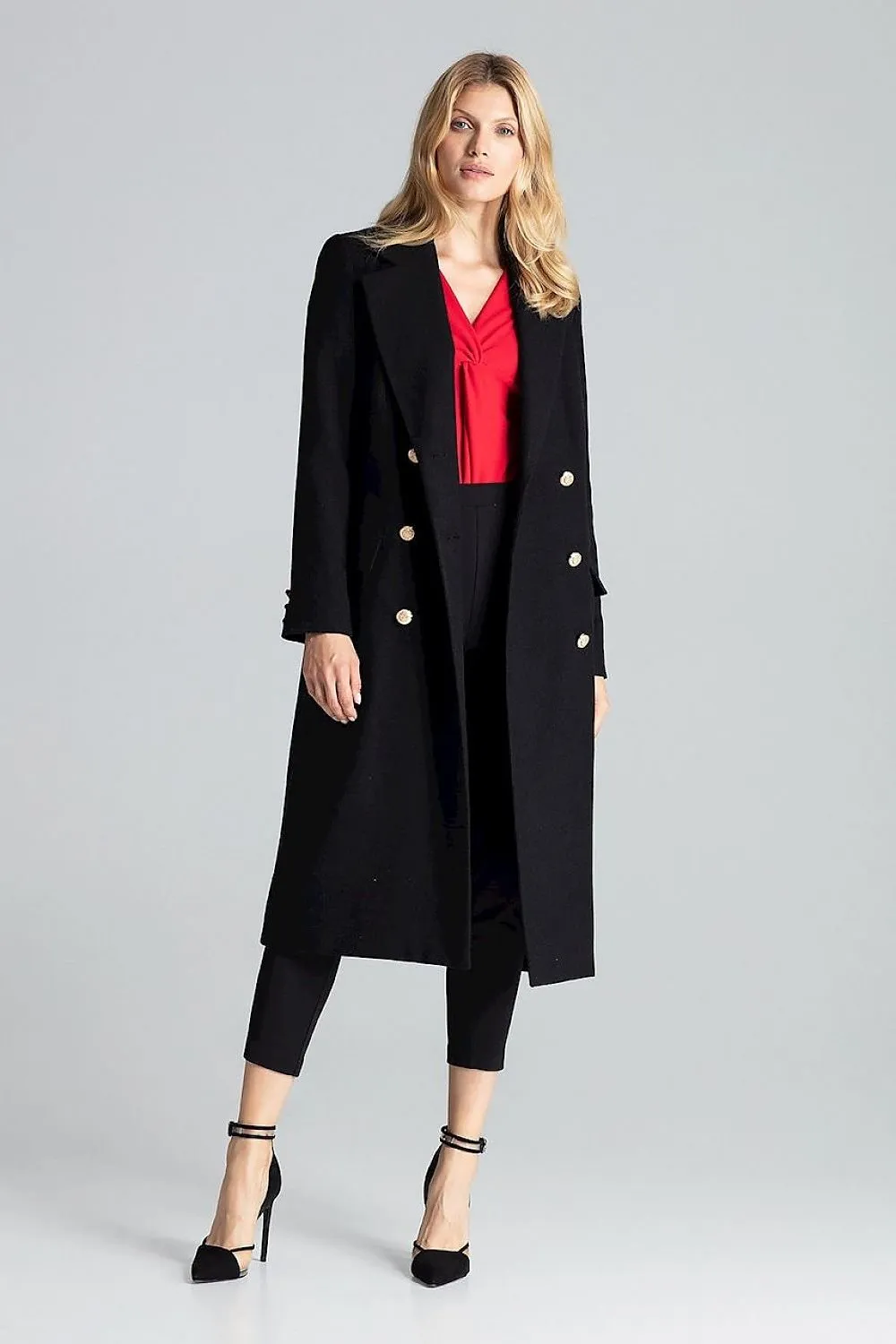 Double-Breasted Classic Coat With Collar Figl