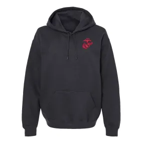 Eagle Globe and Anchor Hoodie with Red Logo