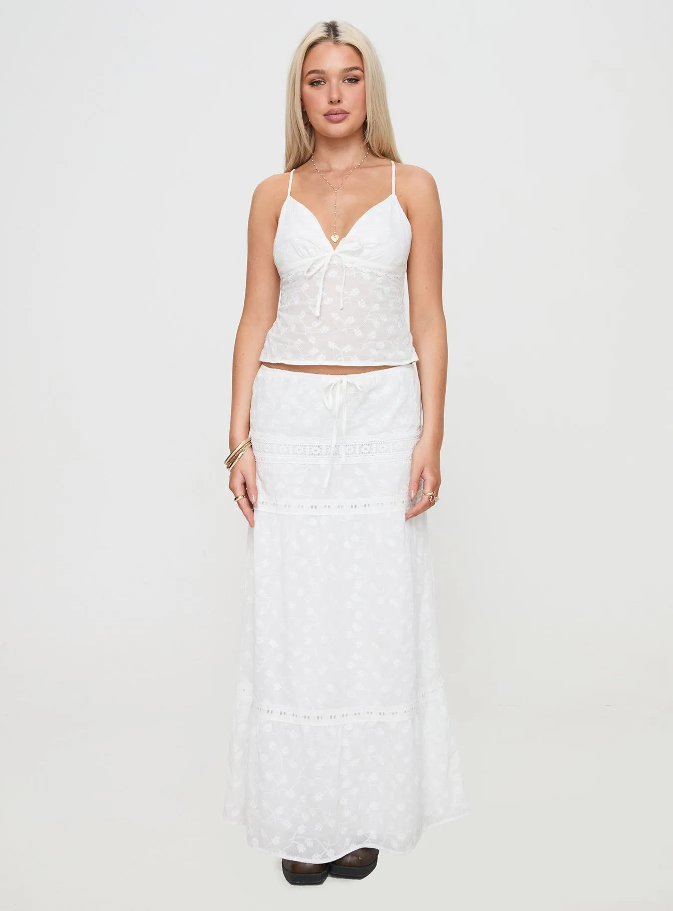 Eivan Maxi Skirt White