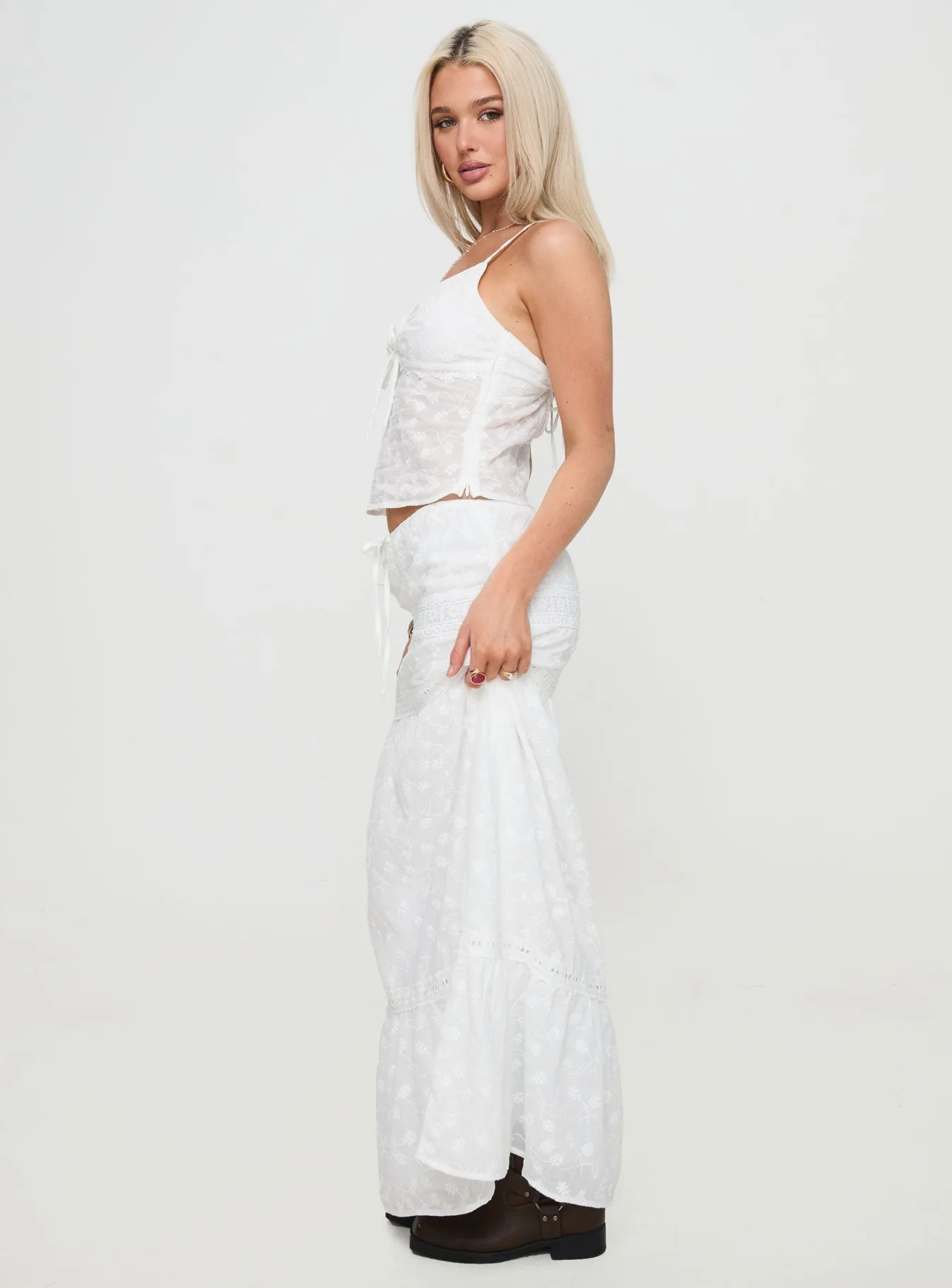 Eivan Maxi Skirt White