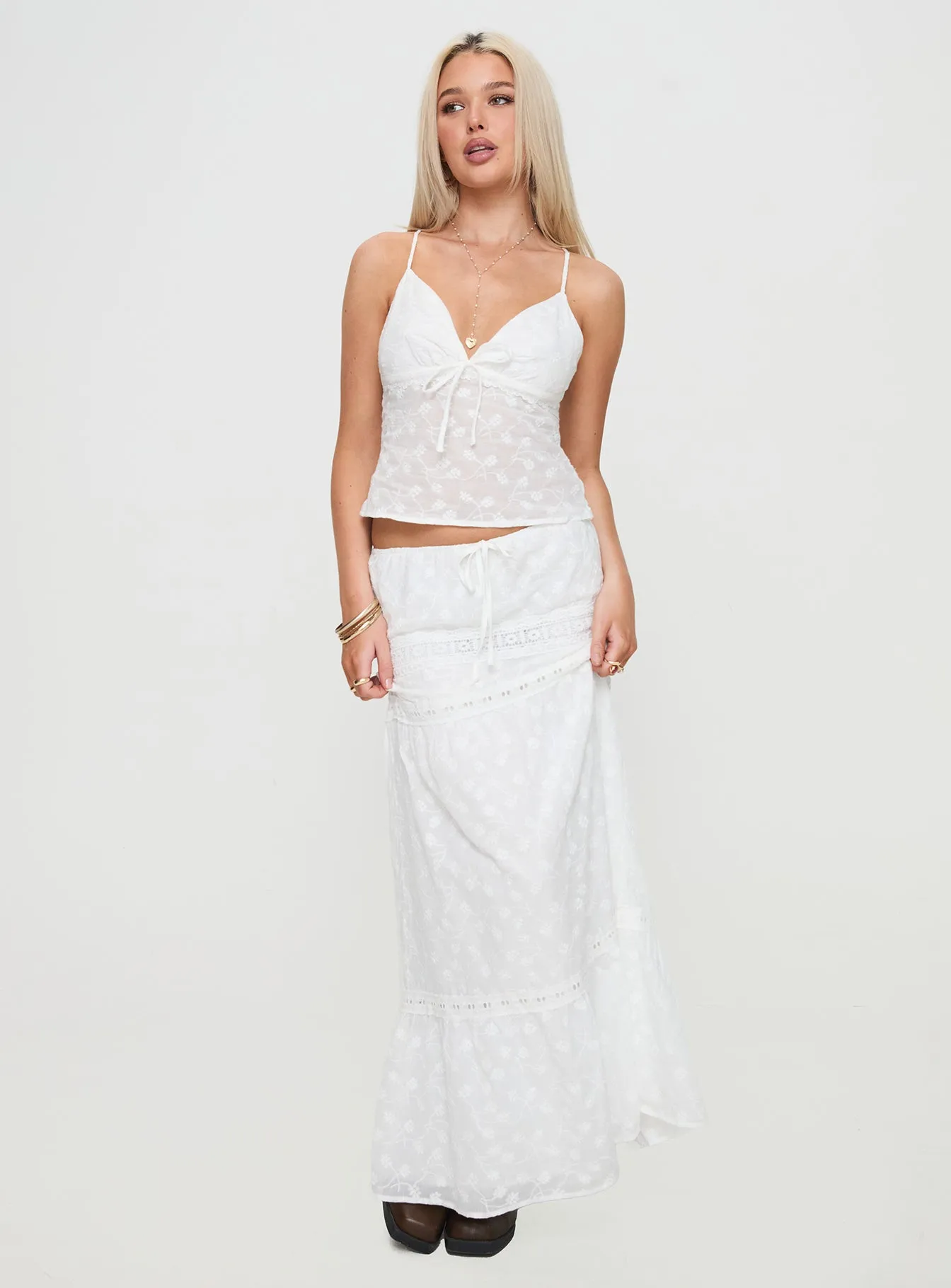 Eivan Maxi Skirt White