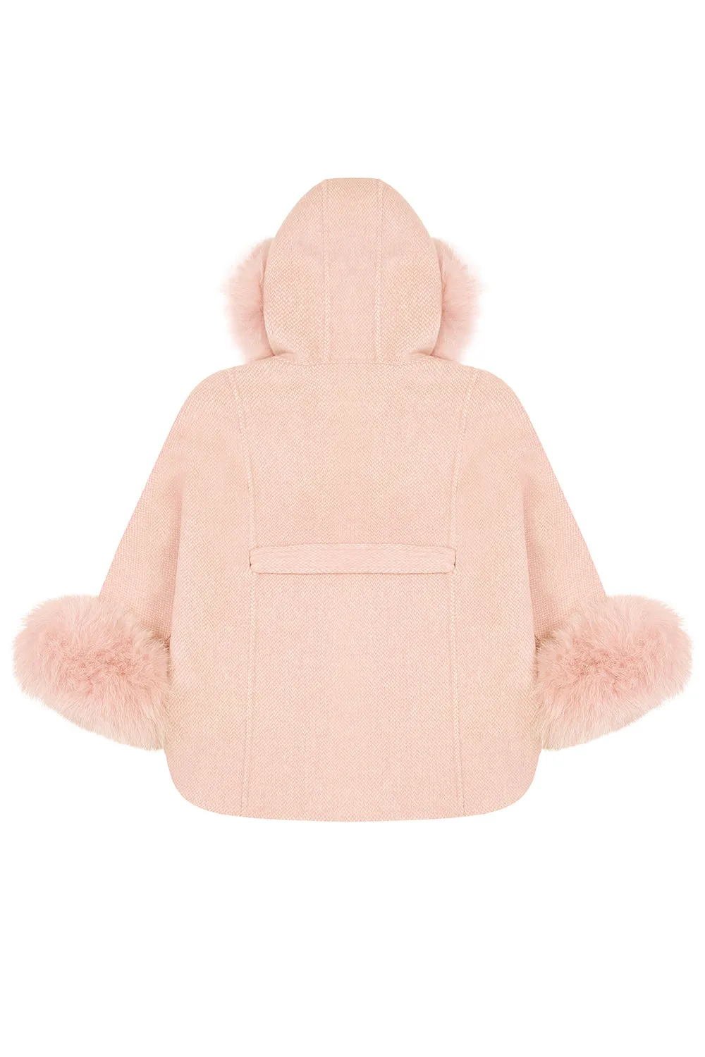 'Elodie' belted cashmere coat with hood  - Blush